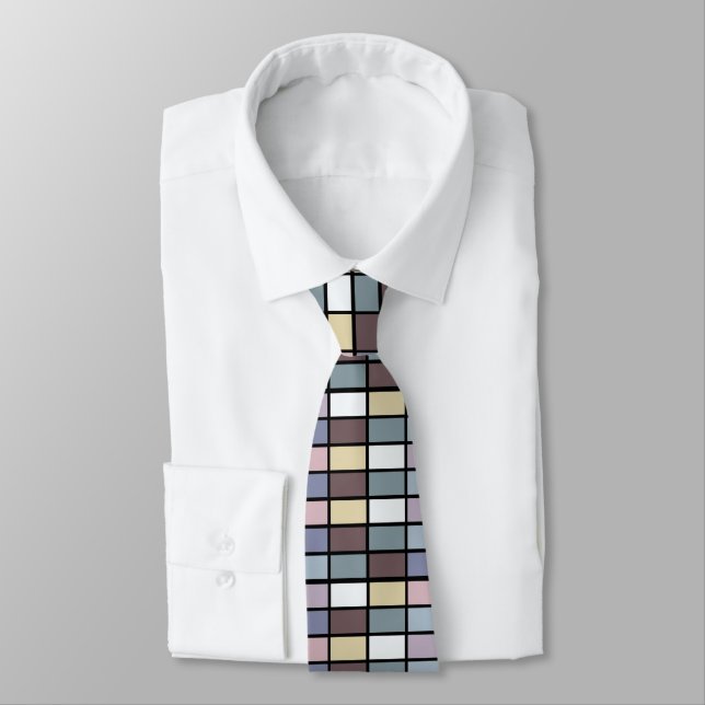 Colourful Squares Geometric  Tie (Tied)