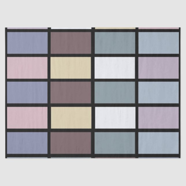 Colourful Squares Geometric  Tissue Paper (Front)