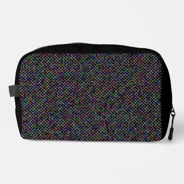 colourful squares geometric unique vibrant pattern dopp kit (Front)