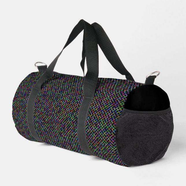 colourful squares geometric unique vibrant pattern duffle bag (Right Corner)