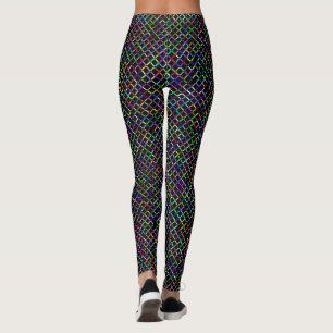 colourful squares geometric unique vibrant pattern leggings