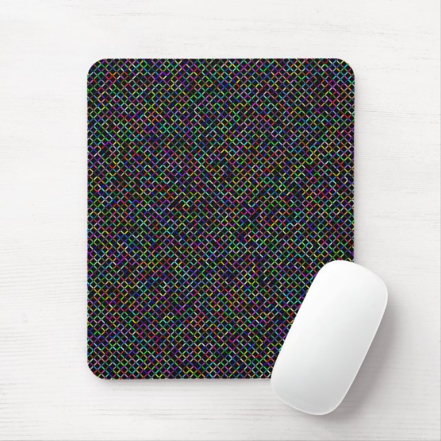 colourful squares geometric unique vibrant pattern mouse mat (With Mouse)