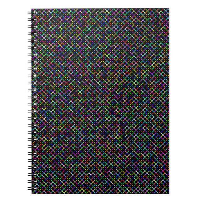 colourful squares geometric unique vibrant pattern notebook (Front)