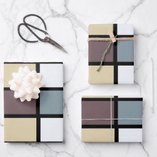 Colourful Squares Geometric Wrapping Paper Sheet