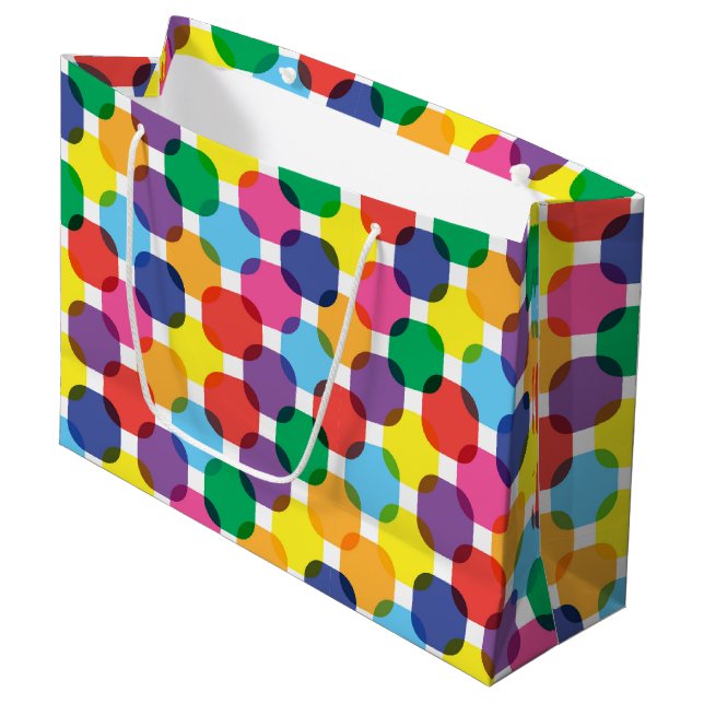 Colourful Squares Gift Bag (Front Angled)