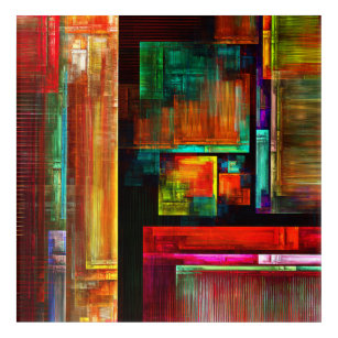 Colourful Squares Modern Abstract Art Pattern #04