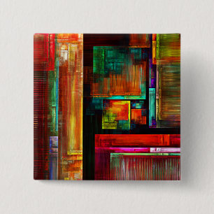 Colourful Squares Modern Abstract Art Pattern #04 15 Cm Square Badge