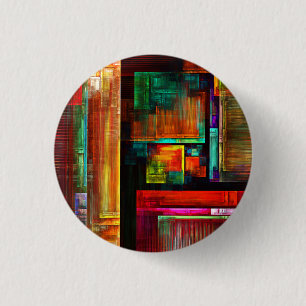 Colourful Squares Modern Abstract Art Pattern #04 3 Cm Round Badge