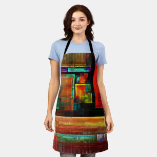 Colourful Squares Modern Abstract Art Pattern #04 Apron