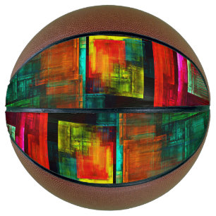 Colourful Squares Modern Abstract Art Pattern #04 Basketball