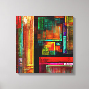 Colourful Squares Modern Abstract Art Pattern #04 Canvas Print