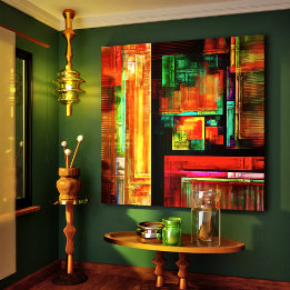 Colourful Squares Modern Abstract Art Pattern #04 Canvas Print