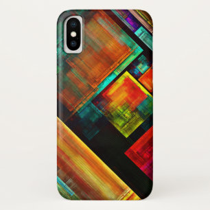 Colourful Squares Modern Abstract Art Pattern #04 iPhone X Case