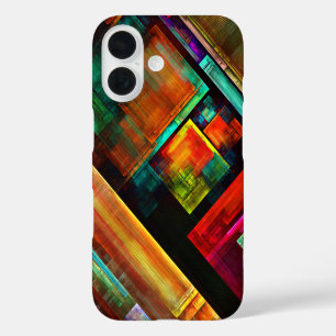Colourful Squares Modern Abstract Art Pattern #04 iPhone 16 Case