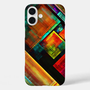 Colourful Squares Modern Abstract Art Pattern #04 iPhone 16 Plus Case