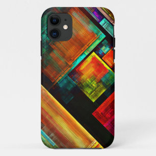 Colourful Squares Modern Abstract Art Pattern #04 iPhone 11 Case