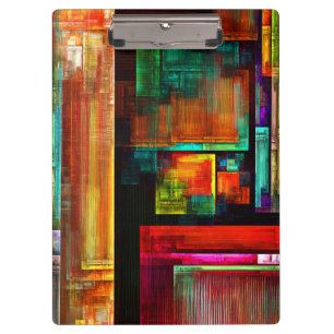 Colourful Squares Modern Abstract Art Pattern #04 Clipboard