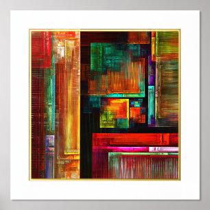 Colourful Squares Modern Abstract Art Pattern #04 Foil Prints
