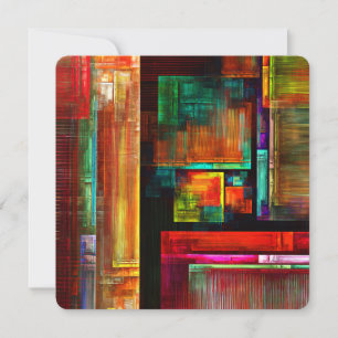 Colourful Squares Modern Abstract Art Pattern #04 Invitation