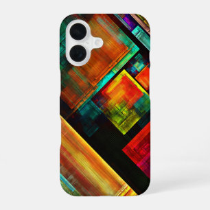 Colourful Squares Modern Abstract Art Pattern #04 iPhone 16 Case