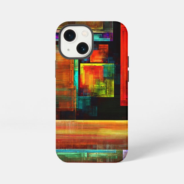 Colourful Squares Modern Abstract Art Pattern #04 iPhone Case (Back)