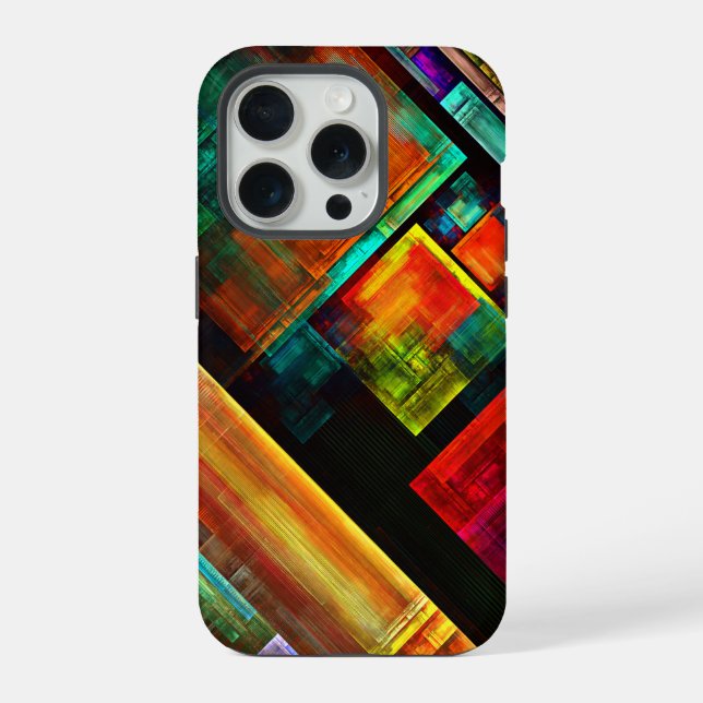 Colourful Squares Modern Abstract Art Pattern #04 iPhone Case (Back)