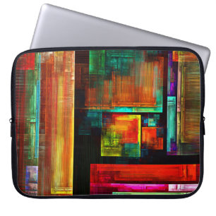 Colourful Squares Modern Abstract Art Pattern #04 Laptop Sleeve