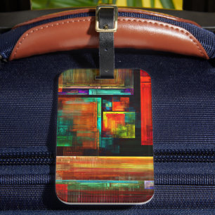 Colourful Squares Modern Abstract Art Pattern #04 Luggage Tag