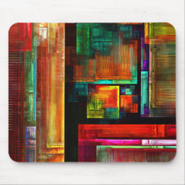 Colourful Squares Modern Abstract Art Pattern #04 Mouse Mat