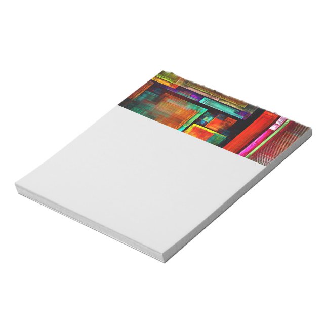 Colourful Squares Modern Abstract Art Pattern #04 Notepad (Rotated)