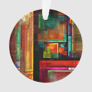 Colourful Squares Modern Abstract Art Pattern #04 Ornament