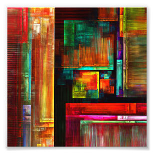 Colourful Squares Modern Abstract Art Pattern #04 Photo Print