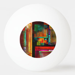 Colourful Squares Modern Abstract Art Pattern #04 Ping Pong Ball