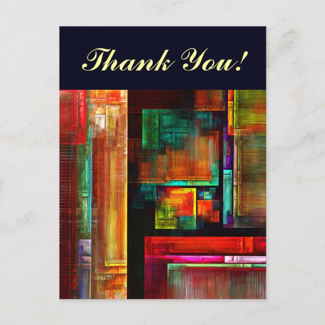 Colourful Squares Modern Abstract Art Pattern #04 Postcard (Front)