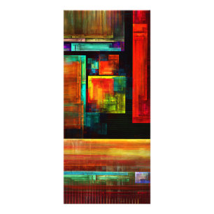 Colourful Squares Modern Abstract Art Pattern #04 Rack Card