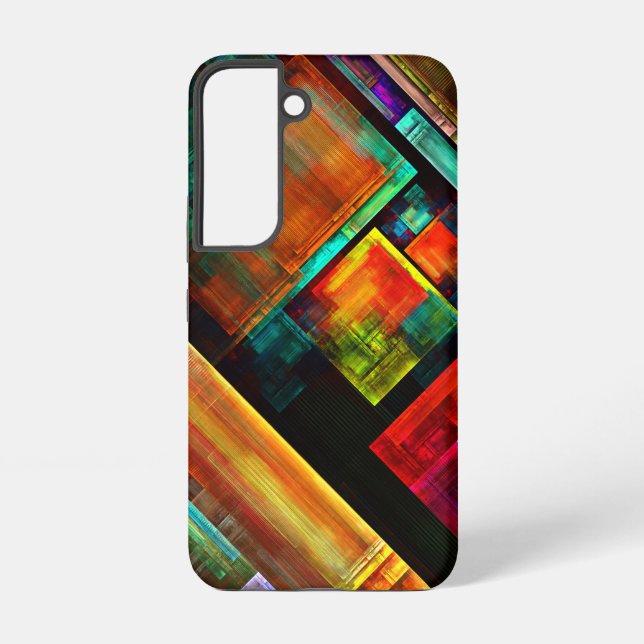 Colourful Squares Modern Abstract Art Pattern #04 Samsung Galaxy S22 Case (Back)
