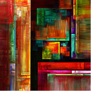 Colourful Squares Modern Abstract Art Pattern #04 Standing Photo Sculpture