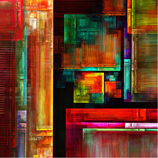 Colourful Squares Modern Abstract Art Pattern #04 Standing Photo Sculpture (Front)