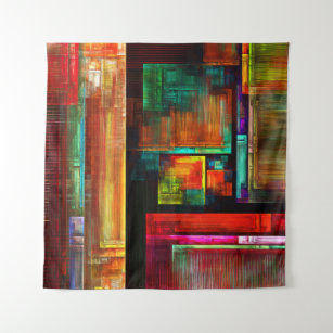 Colourful Squares Modern Abstract Art Pattern #04 Tapestry