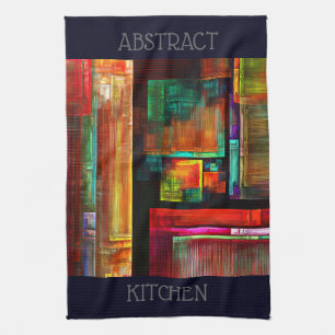 Colourful Squares Modern Abstract Art Pattern #04 Tea Towel