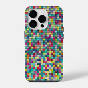 Colourful squares mosaic geometric pattern speck i iPhone 14 pro case