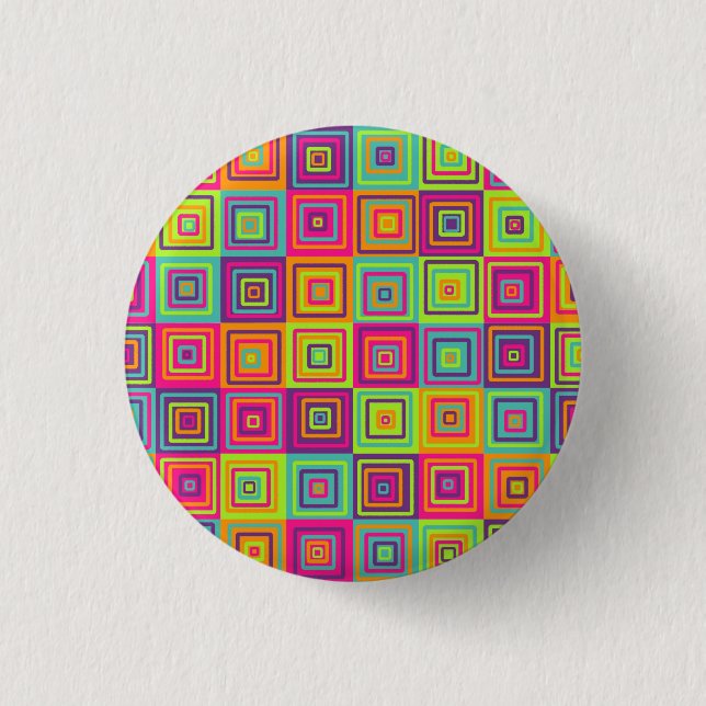 Colourful Squares Pattern 3 Cm Round Badge (Front)