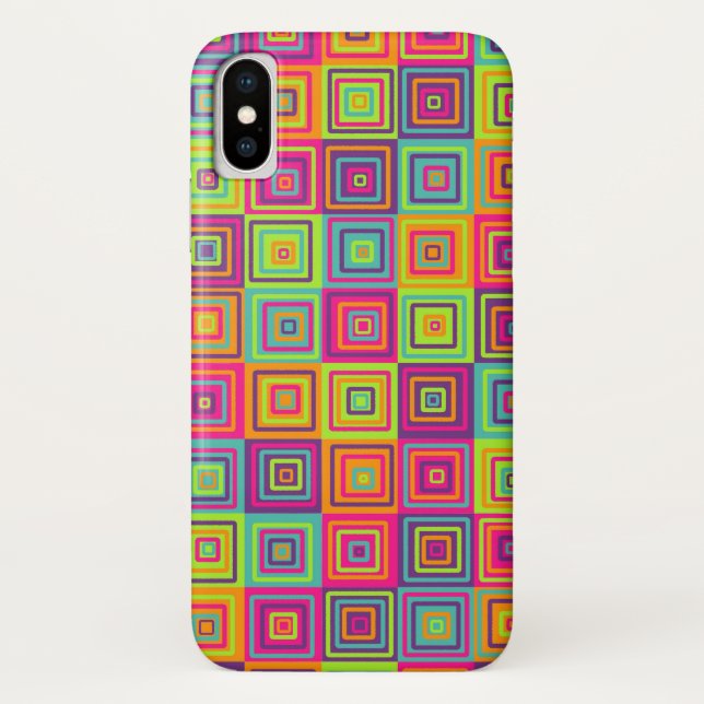 colourful Squares Pattern Case-Mate iPhone Case (Back)