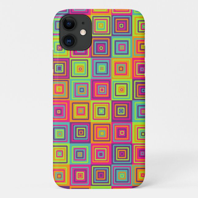 colourful Squares Pattern Case-Mate iPhone Case (Back)