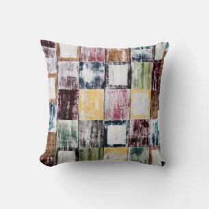 Colourful  squares pattern cushion