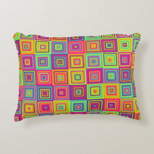 colourful Squares Pattern Decorative Cushion
