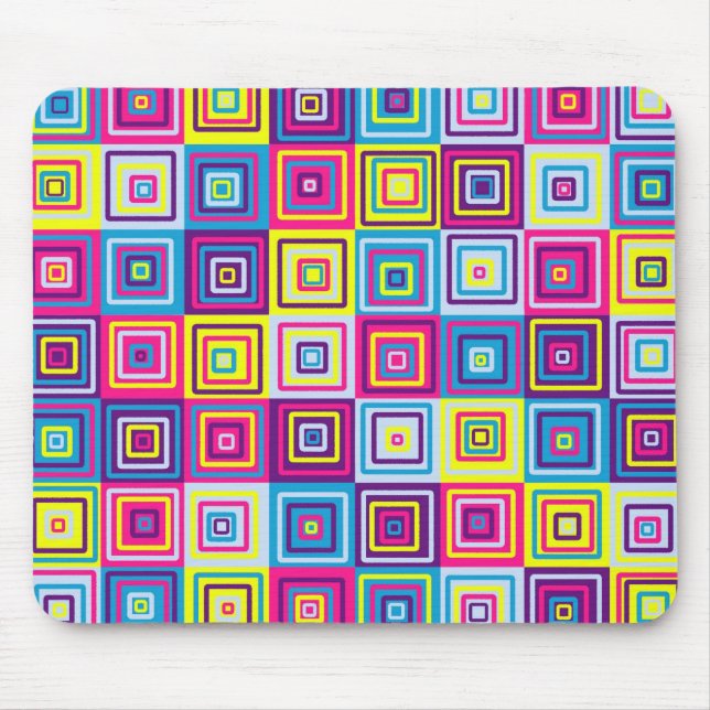 Colourful Squares Pattern Mouse Mat (Front)