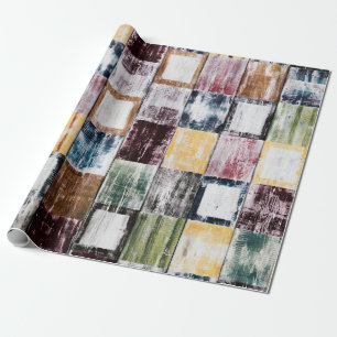 Colourful  squares pattern wrapping paper
