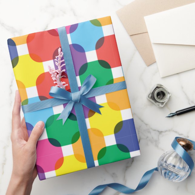 Colourful Squares Pattern Wrapping Paper (Gifting)