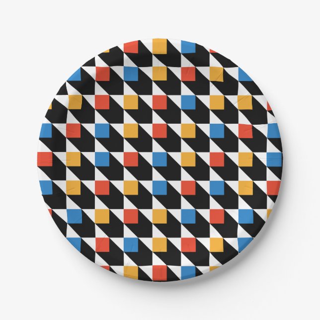 Colourful Squares Plates (Front)